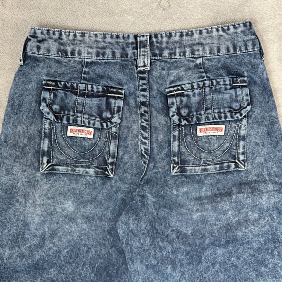 True Religion Women's Jessie Super Baggy Cargo Big T Jeans Blue‎ Size 25 - Picture 13 of 14